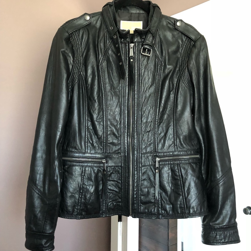 Black leather jacket